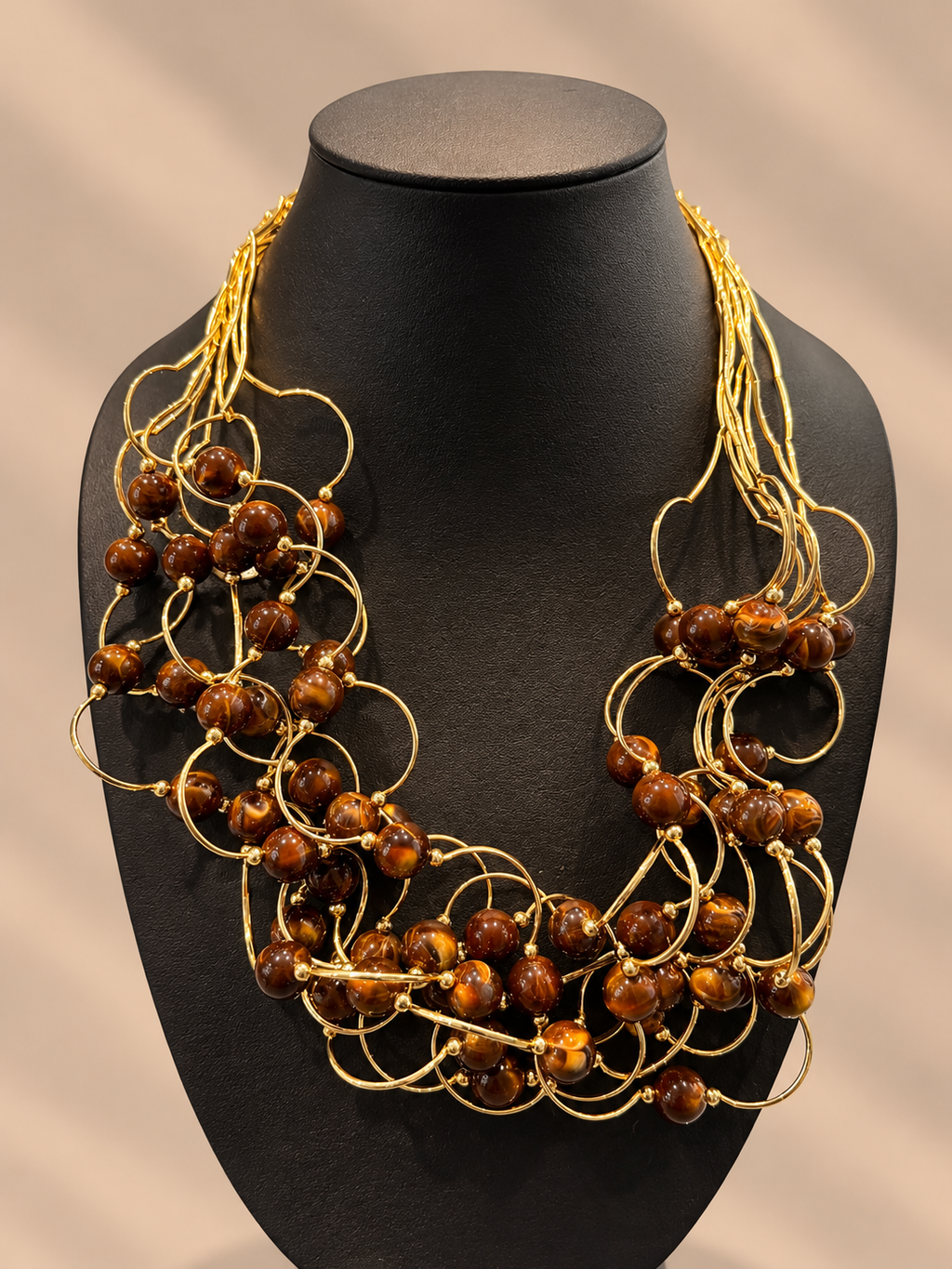 Collana multifilo con pepite