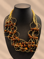 Collana multifilo con pepite