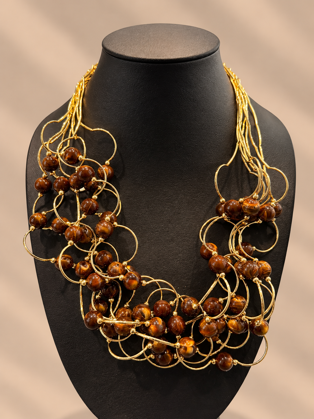 Collana multifilo con pepite