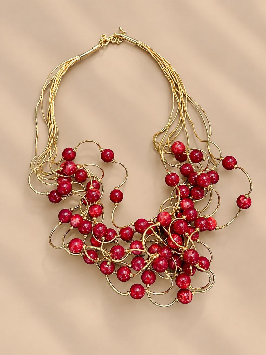 Collana multifilo con pepite