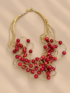 Collana multifilo con pepite