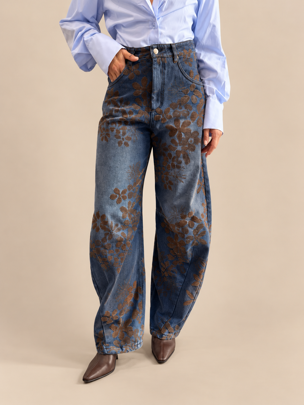 Jeans a fiori Tensione In W26P207