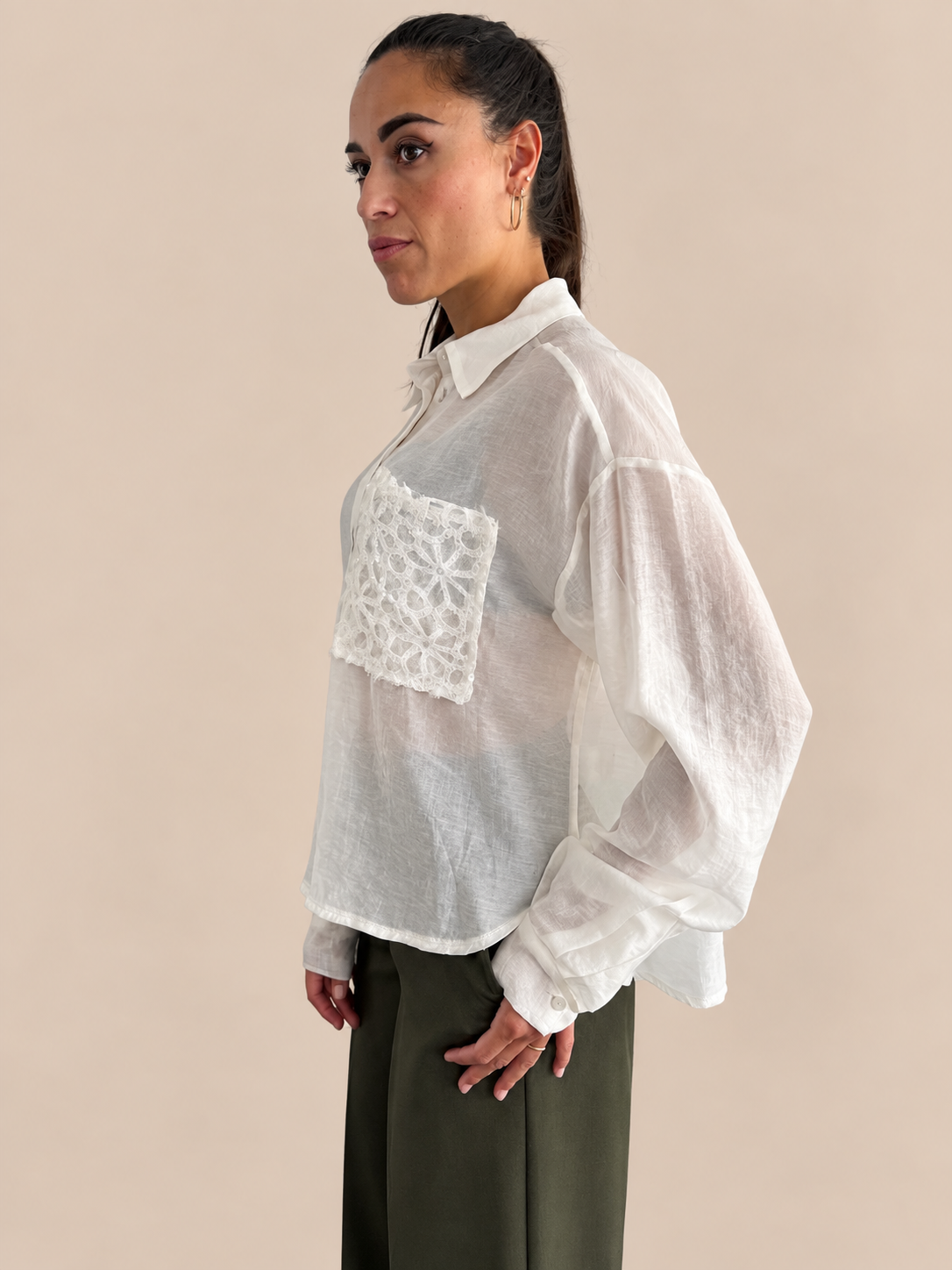 Camicia con taschino Tensione In W26C109CAMP