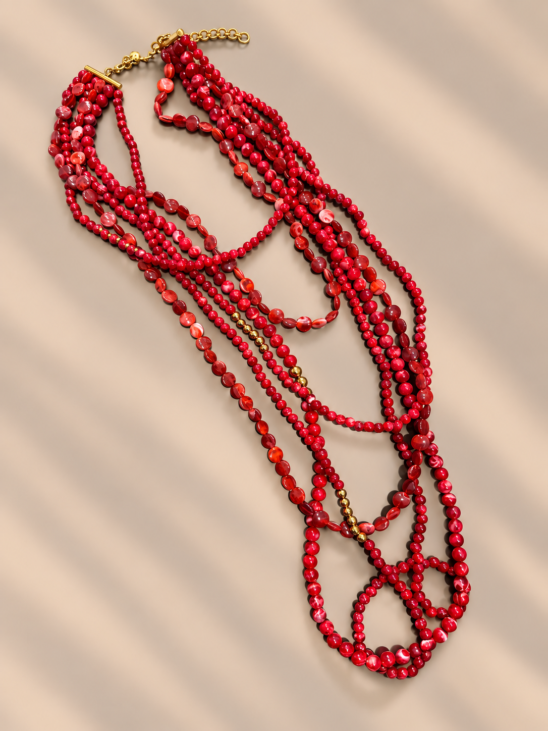 Collana Multifilo Rossa