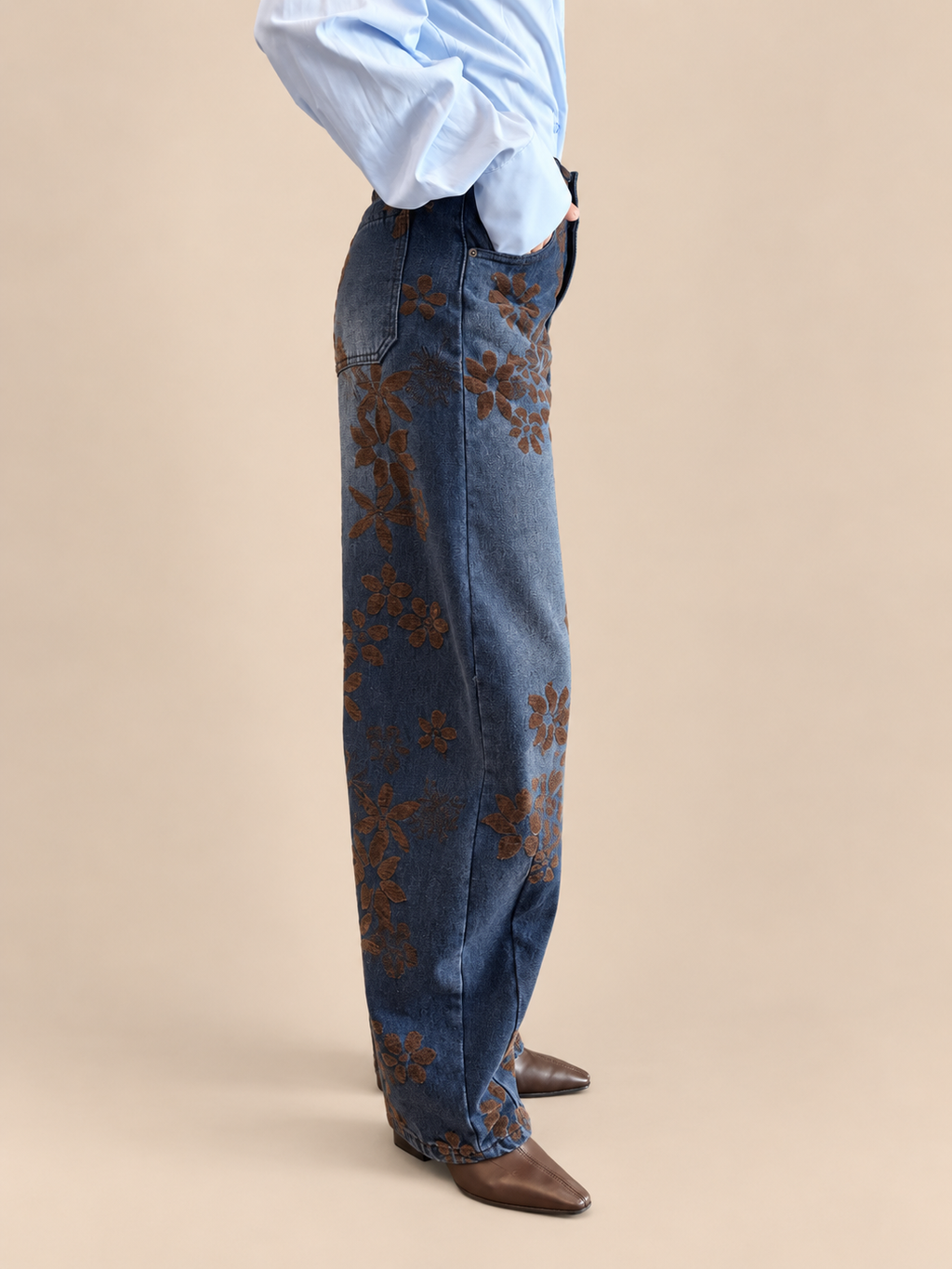 Jeans a fiori Tensione In W26P207