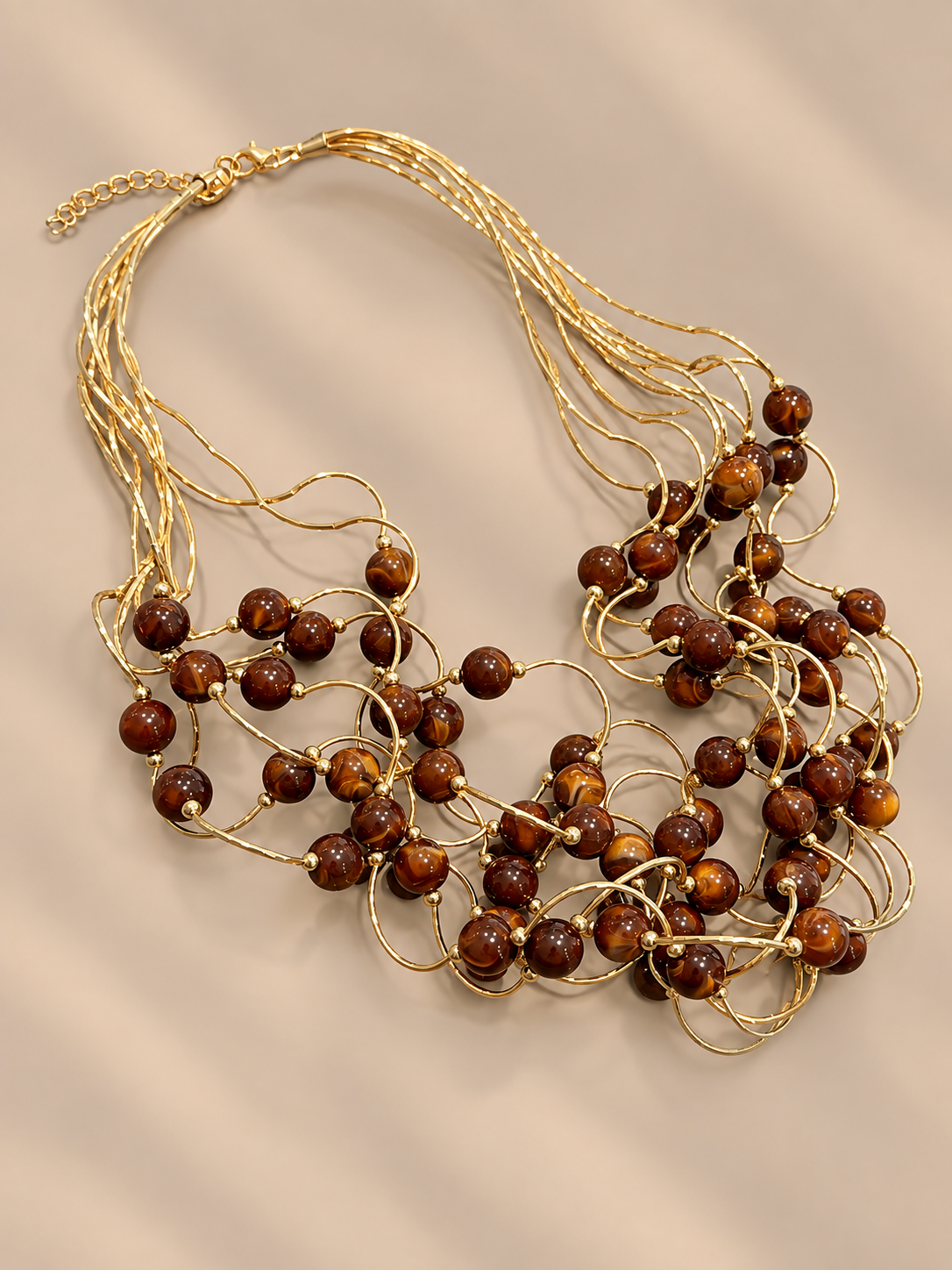Collana multifilo con pepite