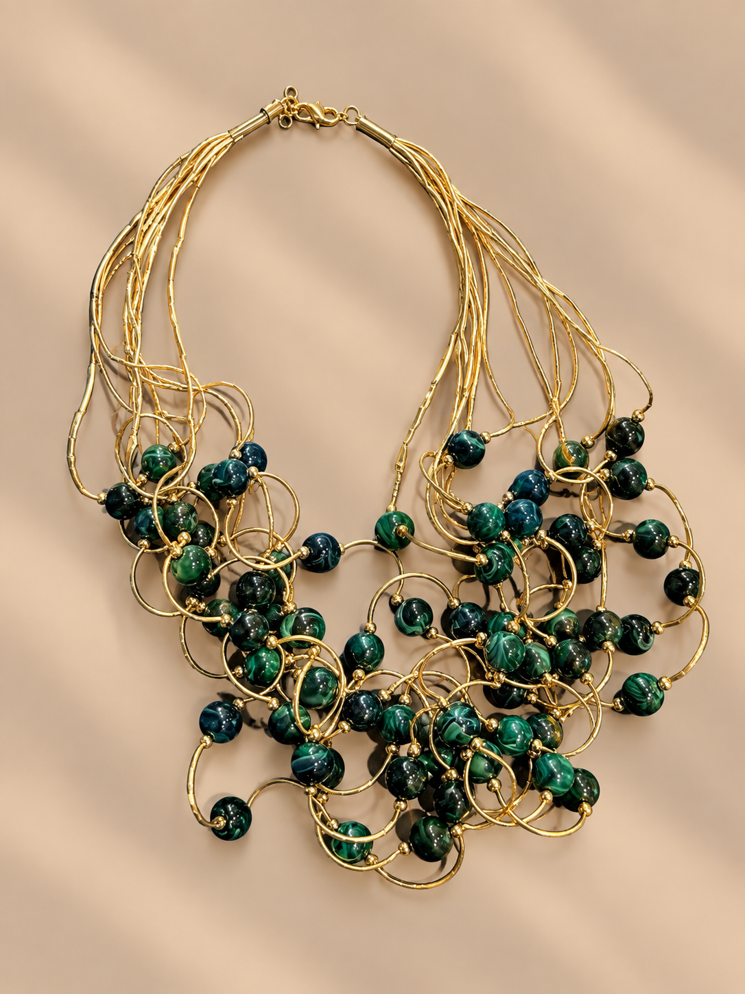 Collana multifilo con pepite