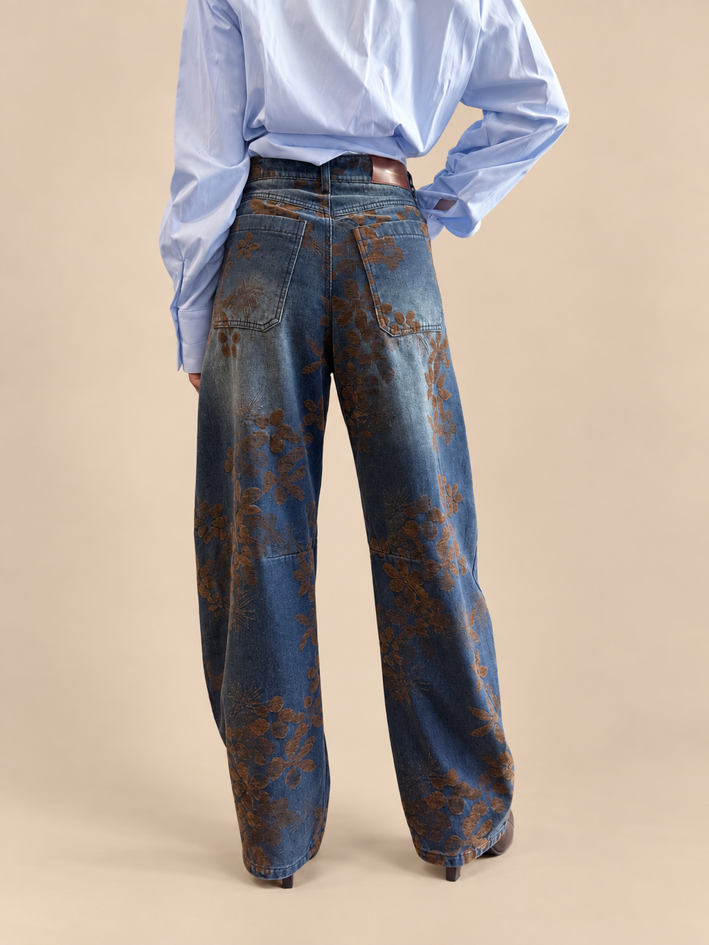 Jeans a fiori Tensione In W26P207