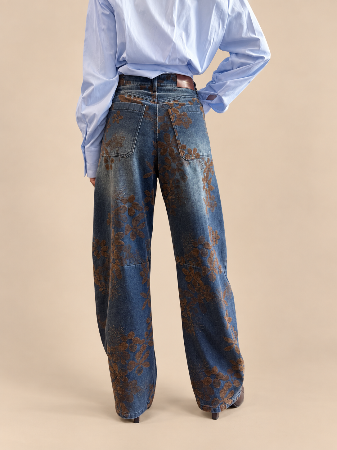 Jeans a fiori Tensione In W26P207