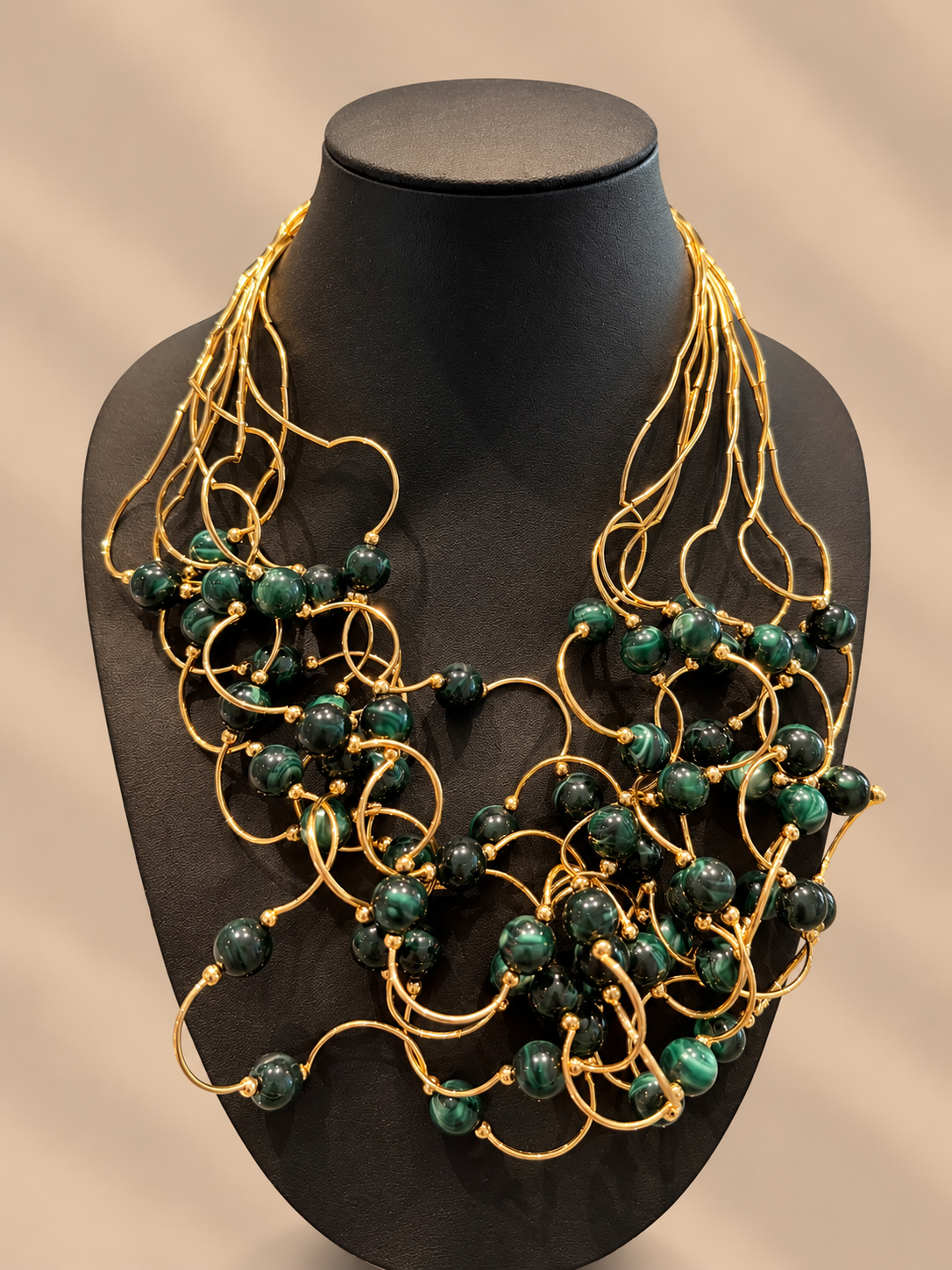Collana multifilo con pepite