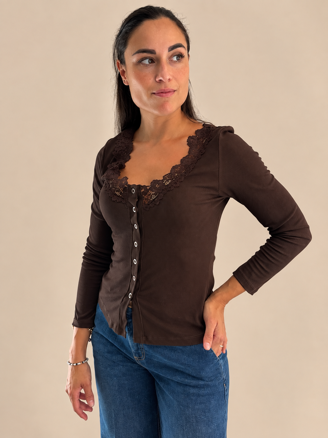 Maglia serafino a costine Two Way WMA26WD2456