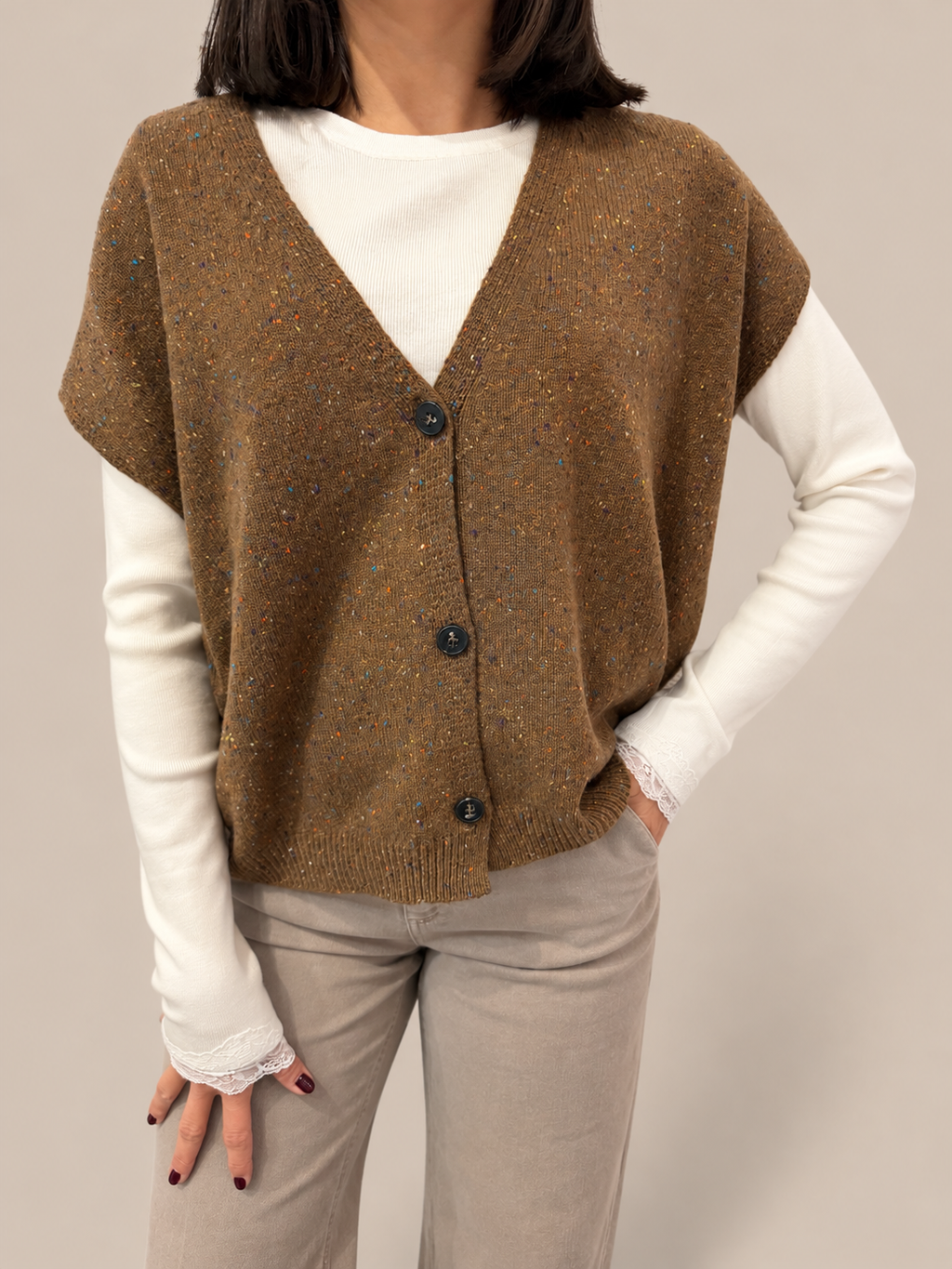 Gilet misto lana Tensione In D82447AI26
