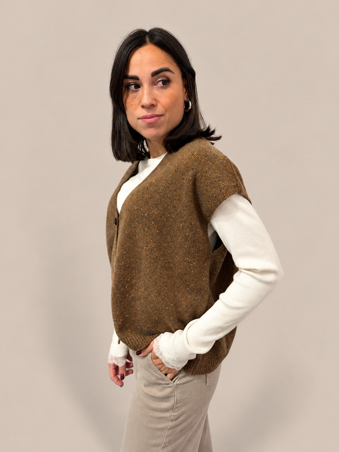 Gilet misto lana Tensione In D82447AI26