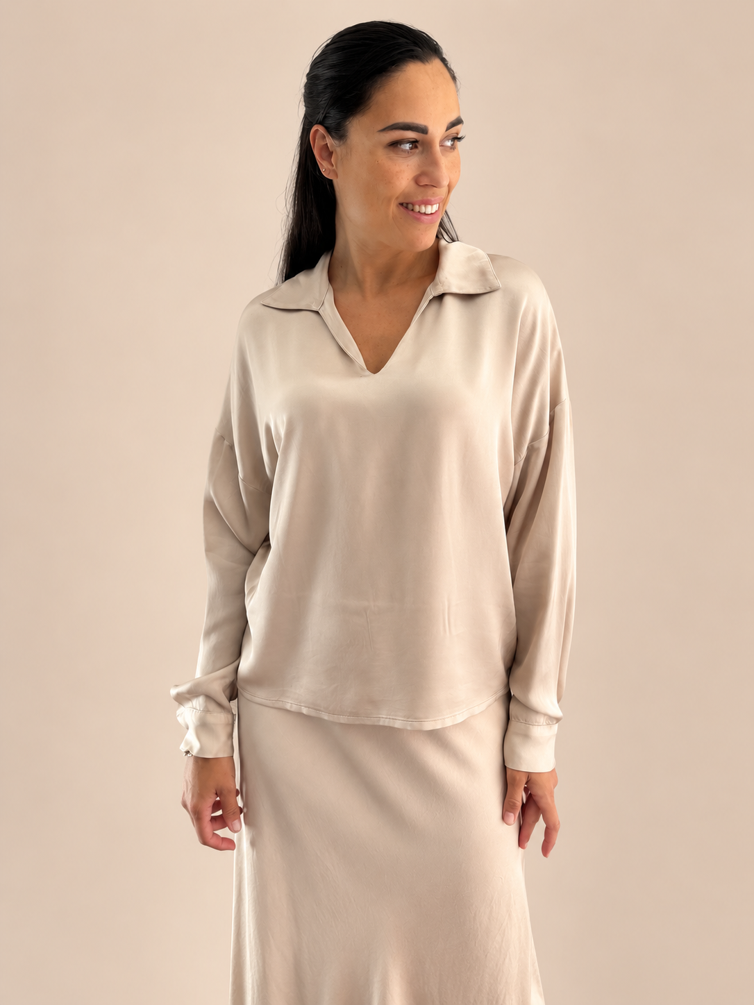 Camicia viscosa Haveone TWG-R003 - Beige