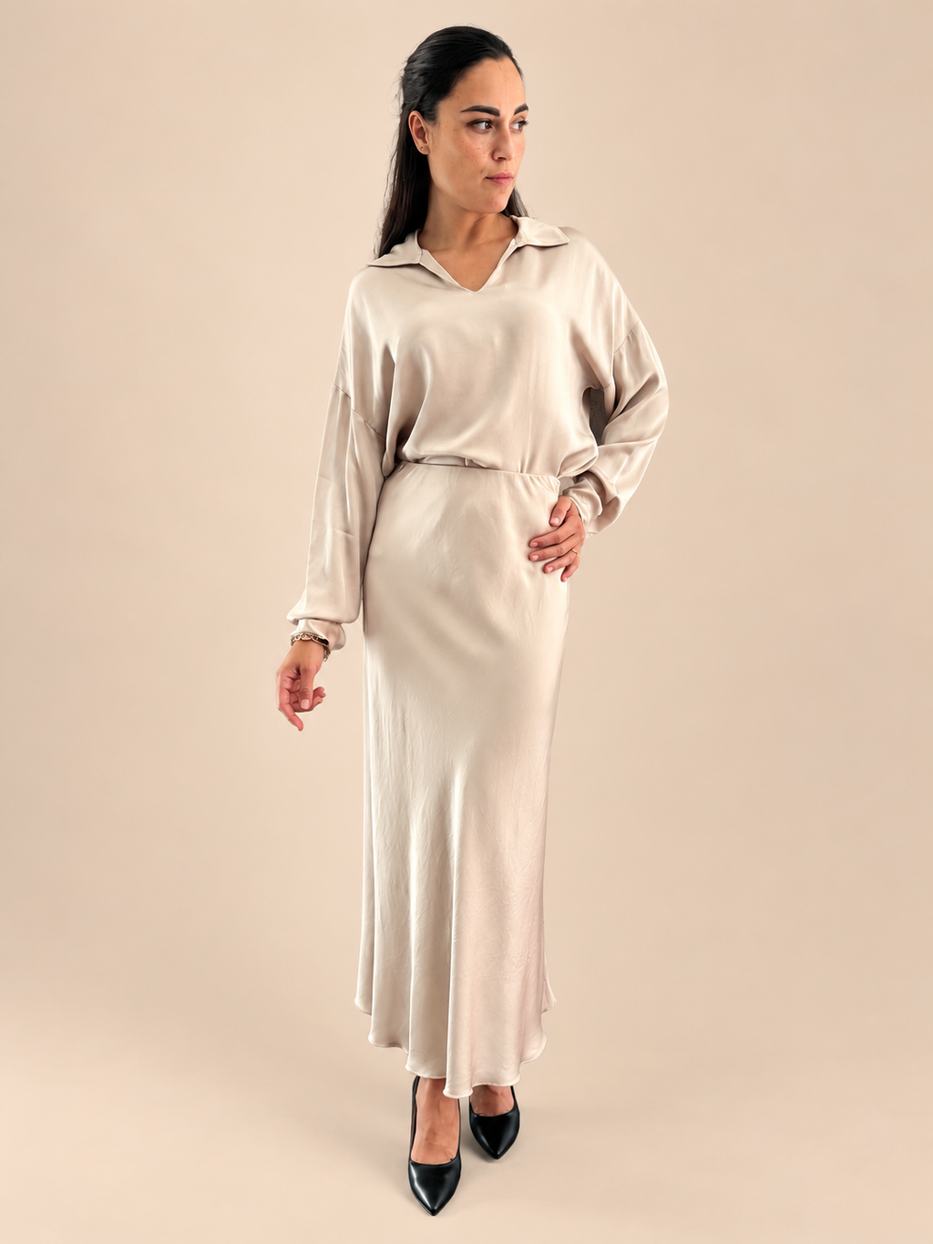 Camicia viscosa Haveone TWG-R003 - Beige