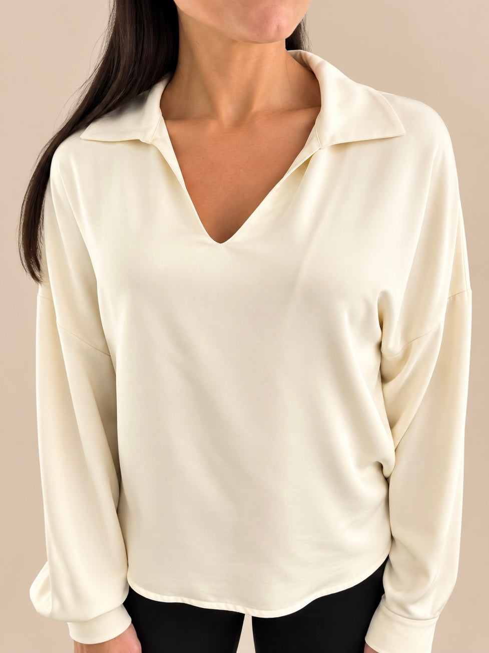 Camicia viscosa Haveone TWG-R003 - Panna