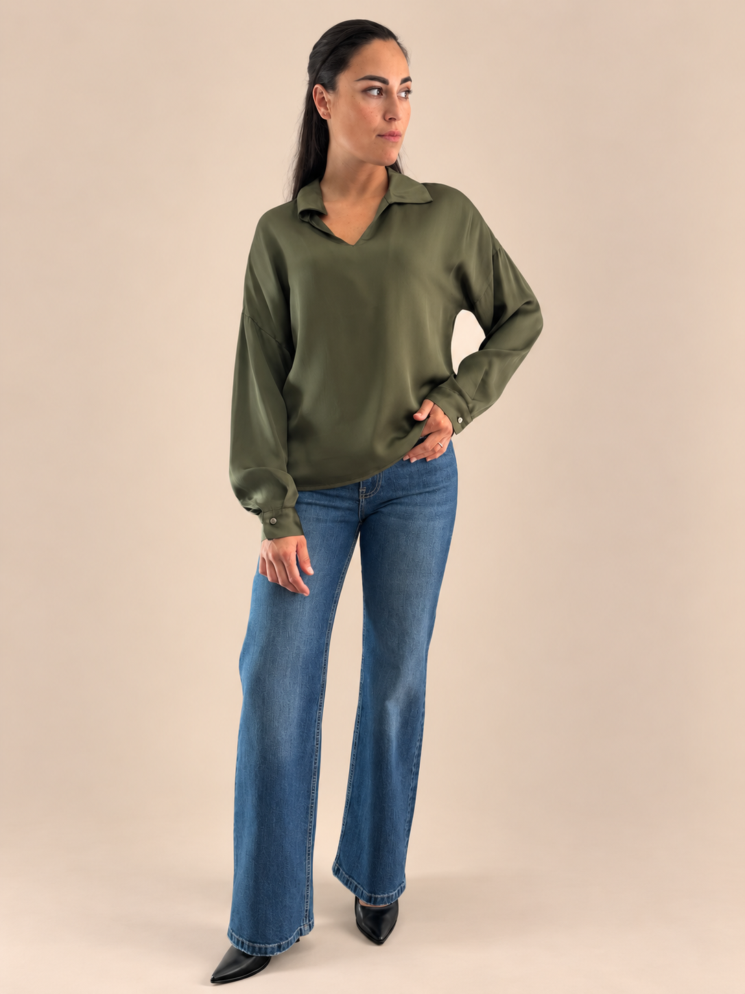 Camicia viscosa Haveone TWG-R003 - Verde