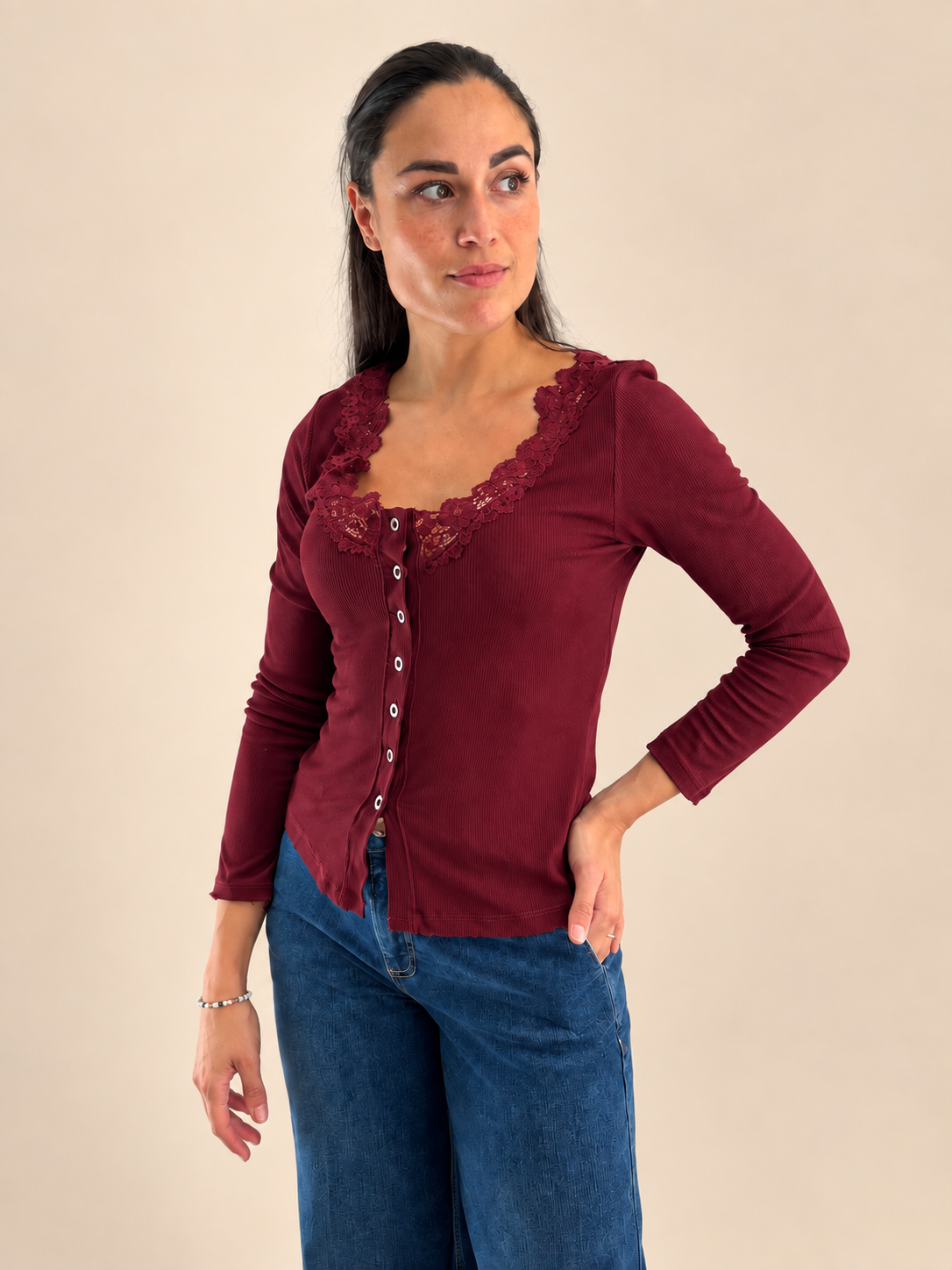 Maglia serafino a costine Two Way WMA26WD2456