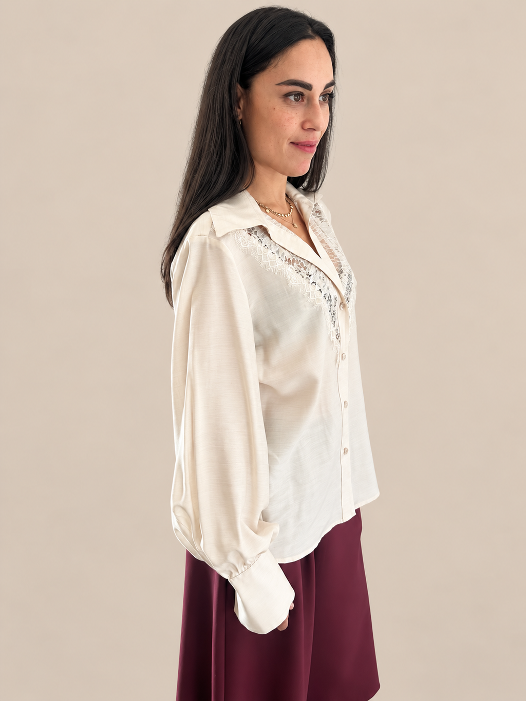 Camicia con pizzo Haveone CDM-R057