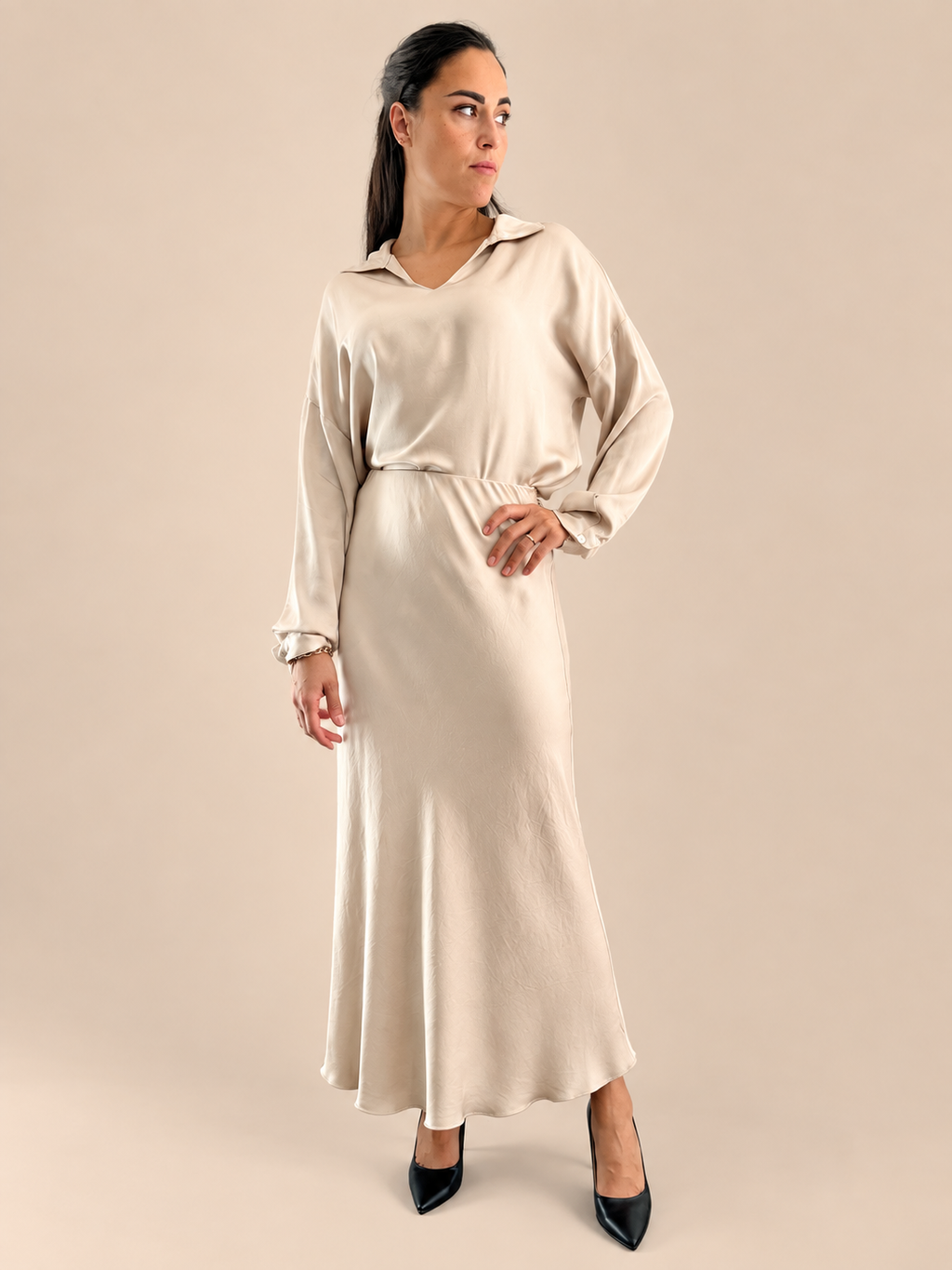 Gonna viscosa Haveone GWG-R003 - Beige