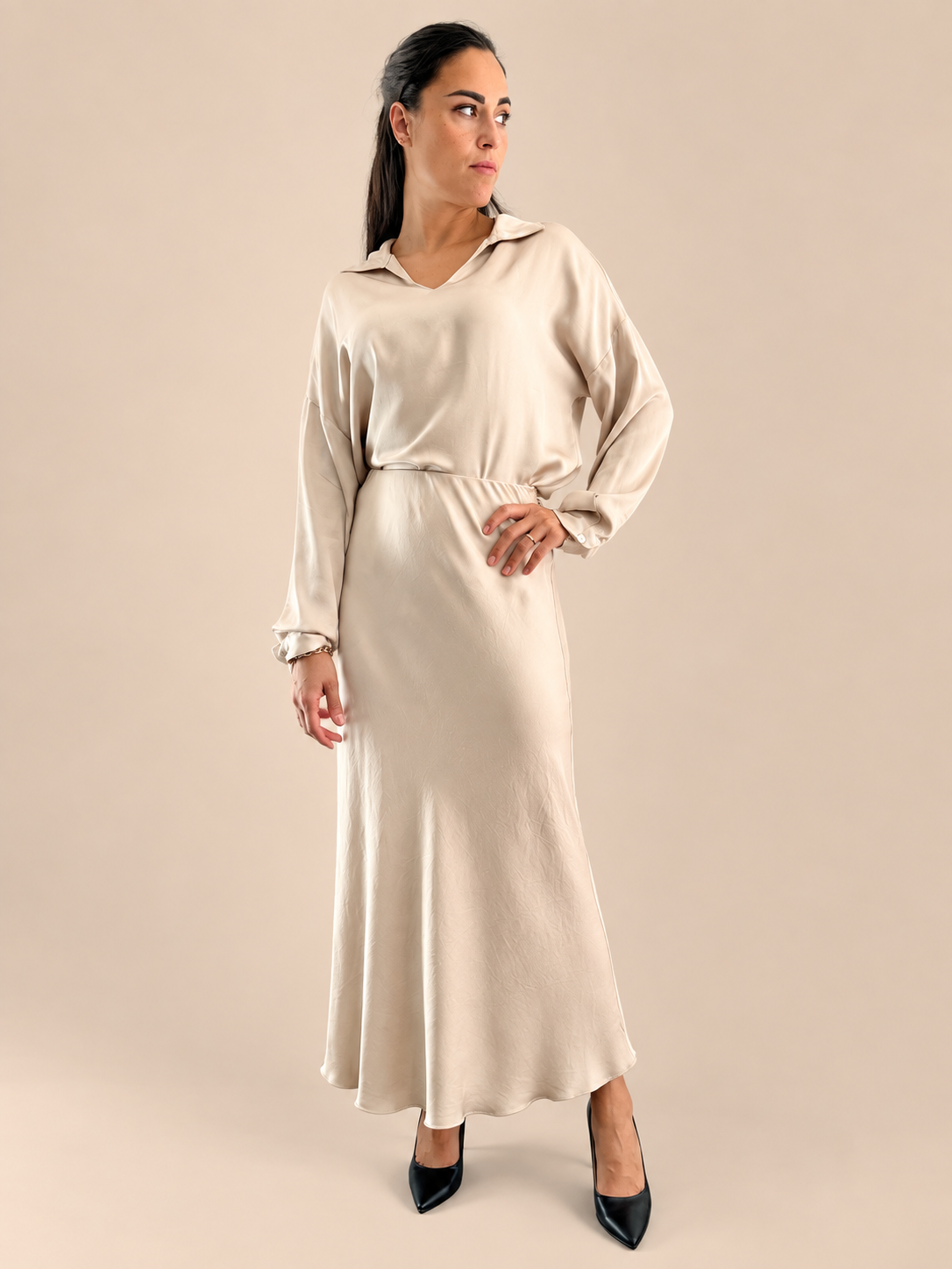 Gonna viscosa Haveone GWG-R003 - Beige