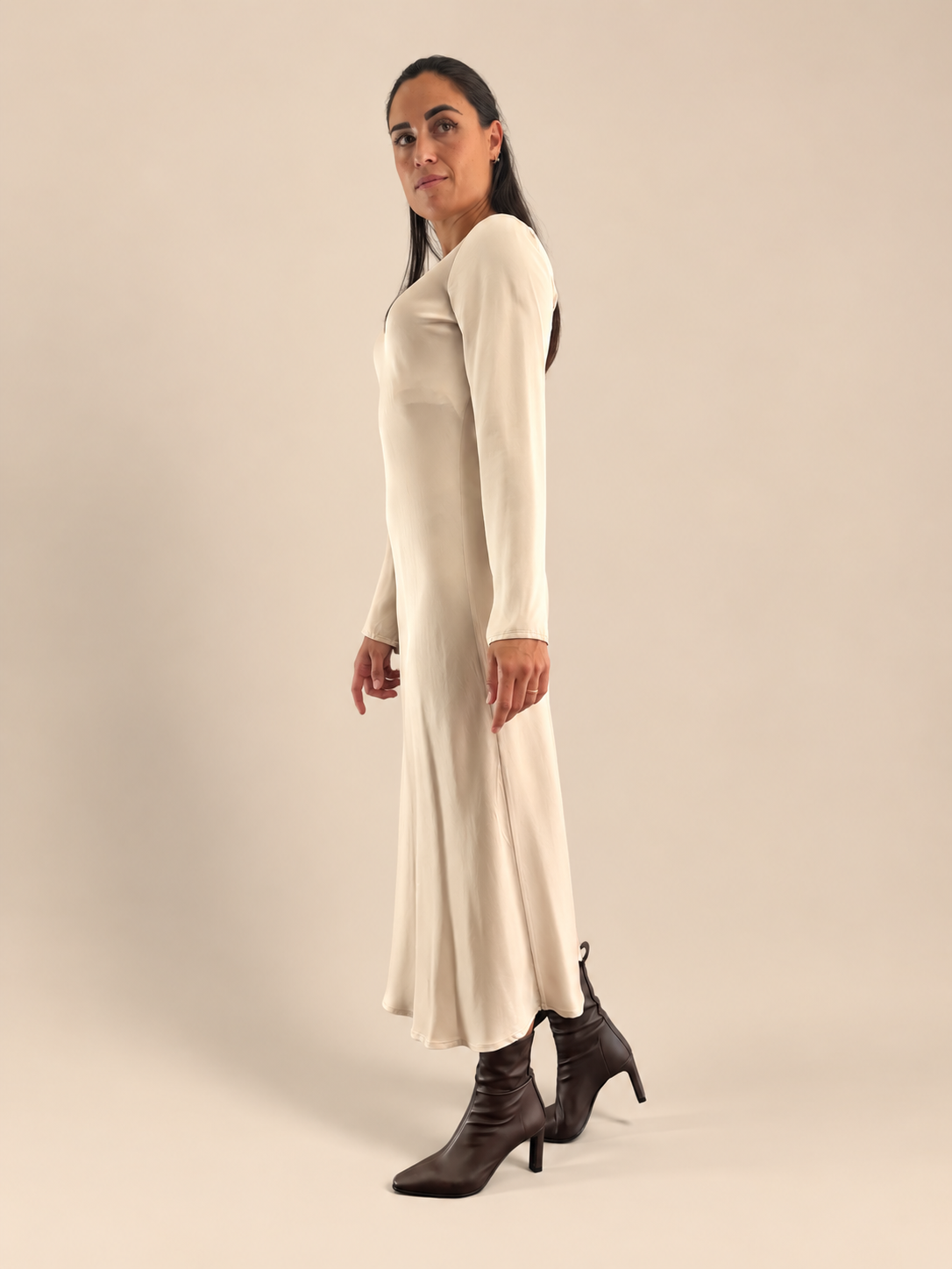 Vestito viscosa Haveone AWG-R012 - Beige